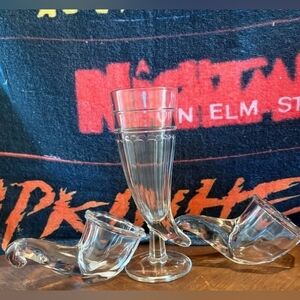 Vintage Clear Glass Cornucopia/Powder Horn Lot Of 3